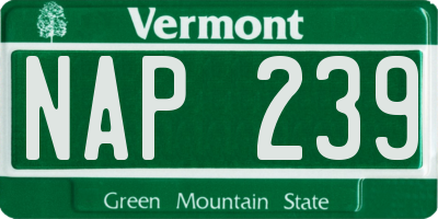 VT license plate NAP239