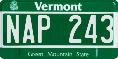 VT license plate NAP243