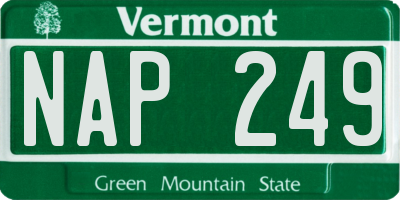 VT license plate NAP249