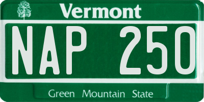 VT license plate NAP250