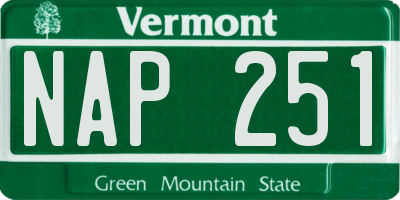 VT license plate NAP251