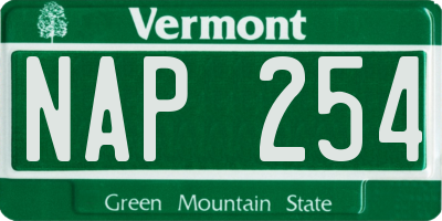 VT license plate NAP254