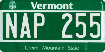 VT license plate NAP255