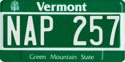 VT license plate NAP257