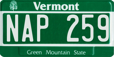 VT license plate NAP259