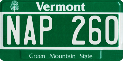 VT license plate NAP260