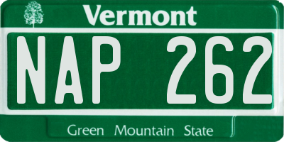 VT license plate NAP262