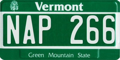 VT license plate NAP266