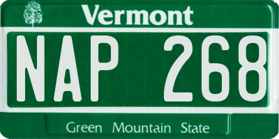 VT license plate NAP268
