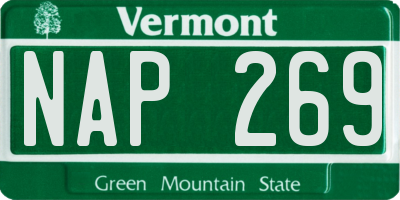 VT license plate NAP269