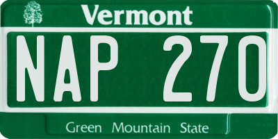 VT license plate NAP270