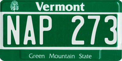 VT license plate NAP273
