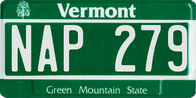 VT license plate NAP279