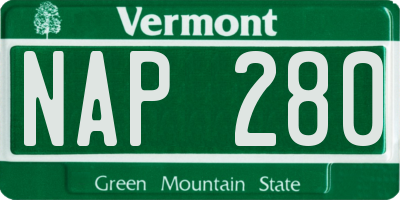 VT license plate NAP280