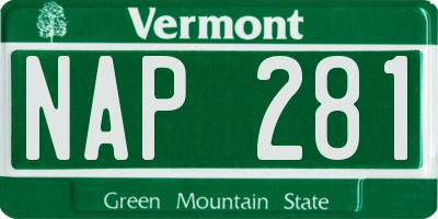 VT license plate NAP281