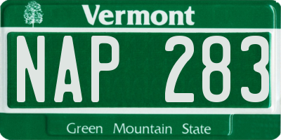 VT license plate NAP283