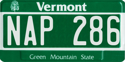 VT license plate NAP286