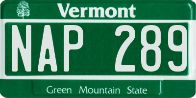 VT license plate NAP289