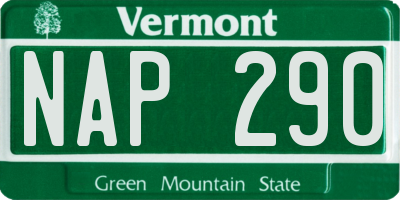 VT license plate NAP290
