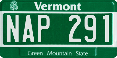 VT license plate NAP291