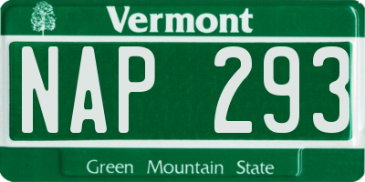 VT license plate NAP293