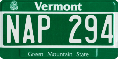 VT license plate NAP294
