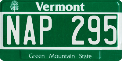 VT license plate NAP295