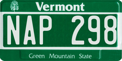 VT license plate NAP298