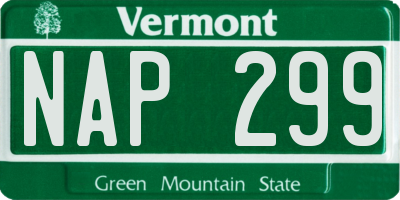 VT license plate NAP299