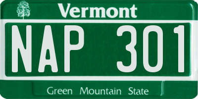 VT license plate NAP301