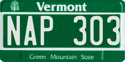 VT license plate NAP303