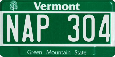 VT license plate NAP304