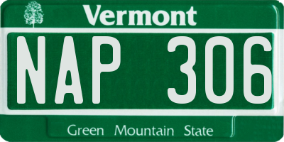 VT license plate NAP306