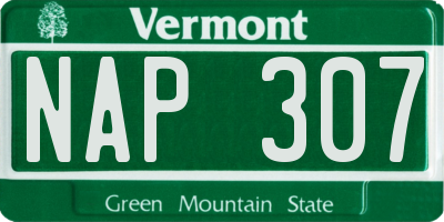VT license plate NAP307
