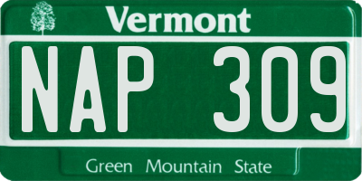 VT license plate NAP309