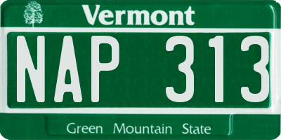 VT license plate NAP313