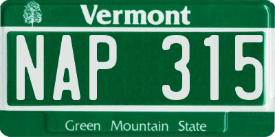 VT license plate NAP315