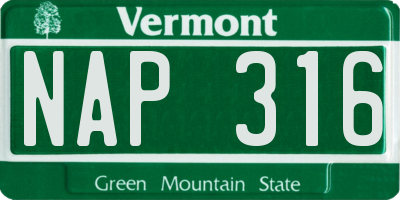 VT license plate NAP316
