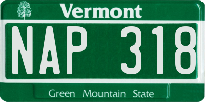 VT license plate NAP318