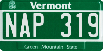 VT license plate NAP319