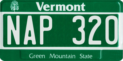 VT license plate NAP320
