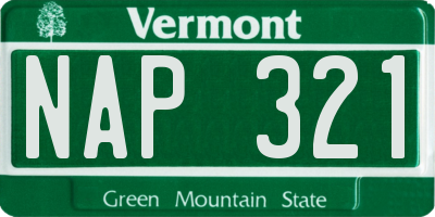 VT license plate NAP321
