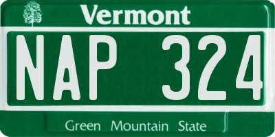 VT license plate NAP324