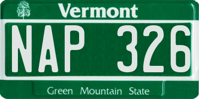 VT license plate NAP326