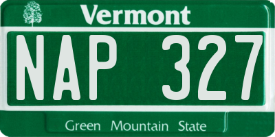 VT license plate NAP327