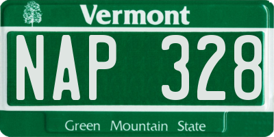 VT license plate NAP328