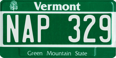 VT license plate NAP329