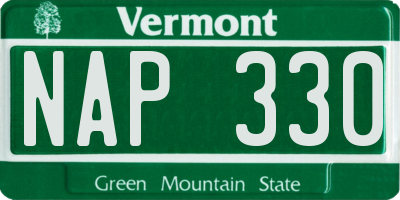 VT license plate NAP330