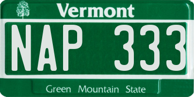 VT license plate NAP333