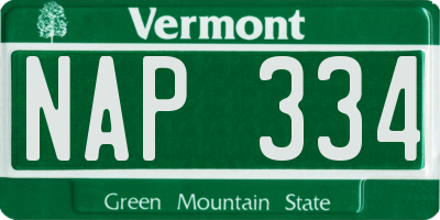 VT license plate NAP334